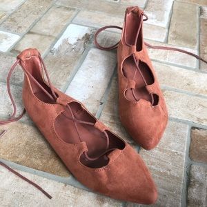 american eagle lace up ballet flats